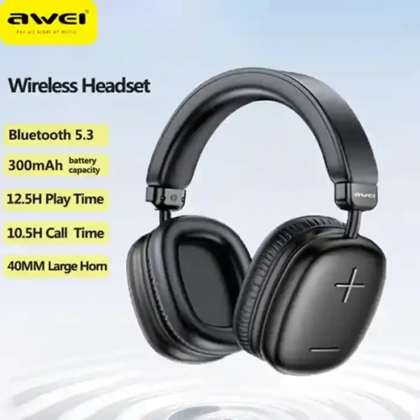 Wireless Bluetooth Headphones -Black (P-482)
