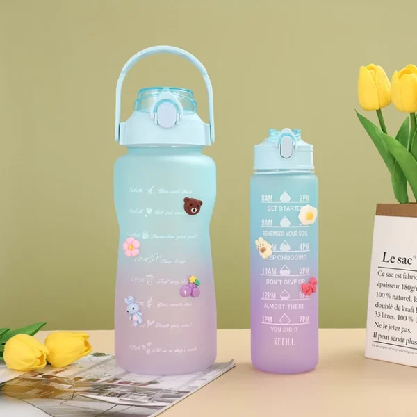 3D Kawaii Motivational Water Bottle 2L  (P-274) - Image 2