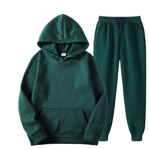 Preium Winter Drop Shoulder Unisex Hoodie Green   (P-875) - Image 2