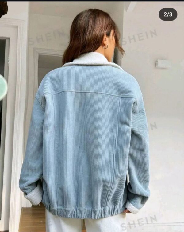 Long Corduroy Jacket Sky Blue (P-871) - Image 2