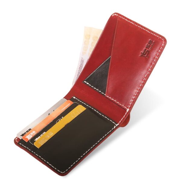 Oil Pull UP Leather Striped Wallet (P-679) - Image 2