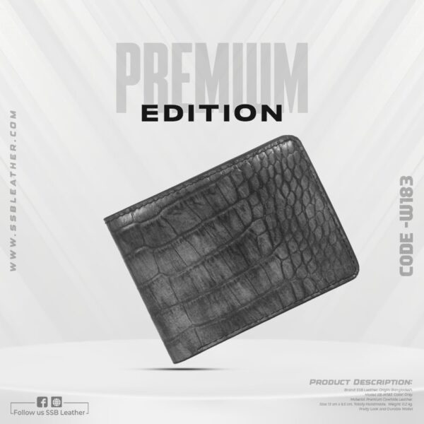 Crocodile Design Leather Striped Wallet (P-678)