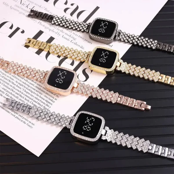 New Trend Fashion Steel Chain Daimond women Watch (P-611) - Image 2