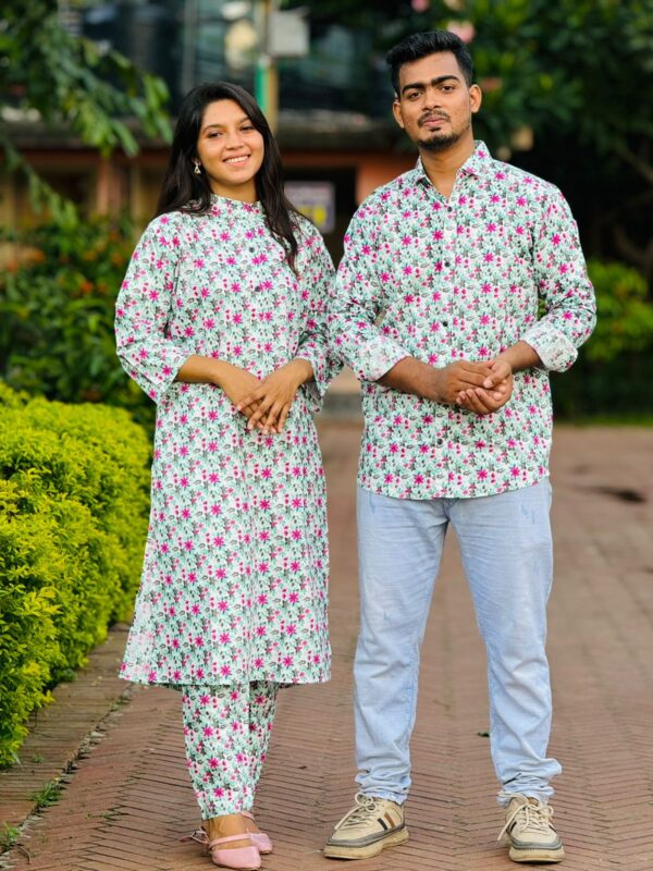 New Exclusive Couple Shirt And Salwar Kameez 2Pis Set (P-756)