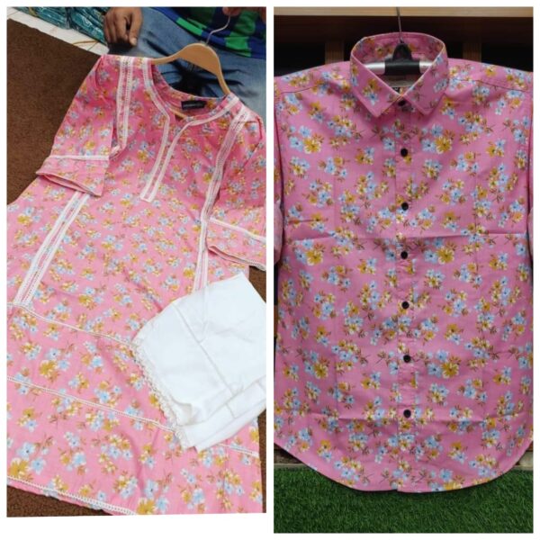 New Exclusive Couple Shirt And Salwar Kameez 2Pis Set (P-283)