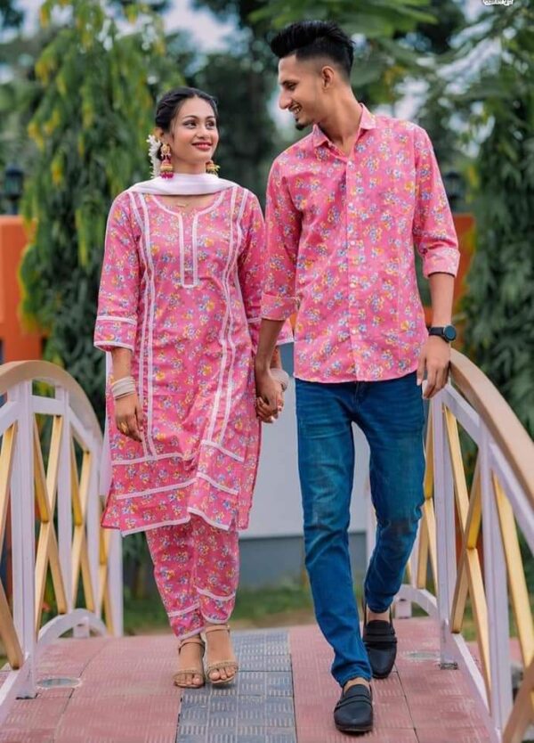 New Exclusive Couple Shirt And Salwar Kameez 2Pis Set (P-282)