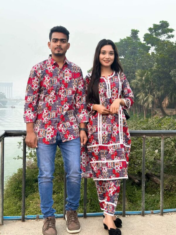 New Exclusive Couple Shirt And Salwar Kameez 2Pis Set (P-281)