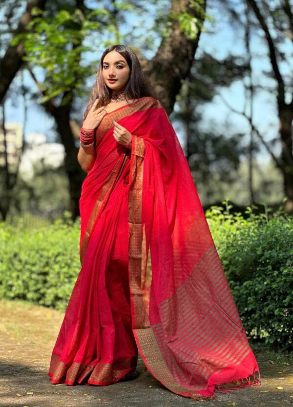Pure Tangail Cotton Sari (P-825) - Image 2