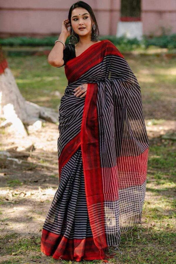 Pure Tangail Cotton Sari (P-810) - Image 2