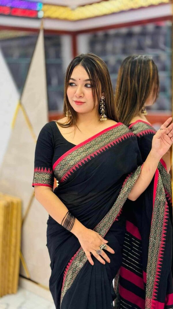 Pure Tangail cotton sari (P-833) - Image 2