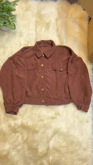 Lapel corduroy jacket Black (P-1062)