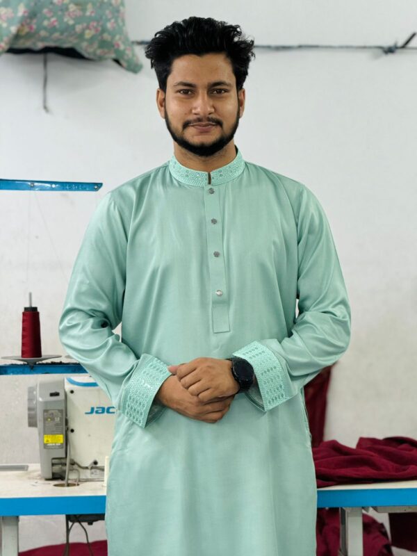 Men's Sequence Punjabi Pastel Green (P-1073)