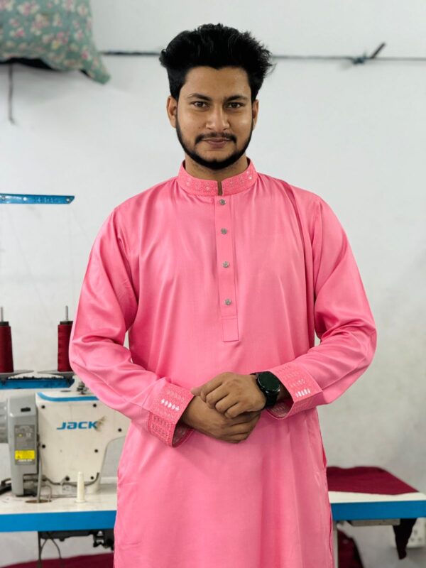 Men's Sequece Punjabi Pink (P-1072)