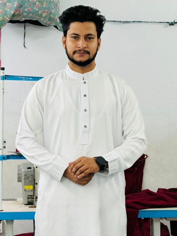 Men's Sequence Punjabi White (P-1071)