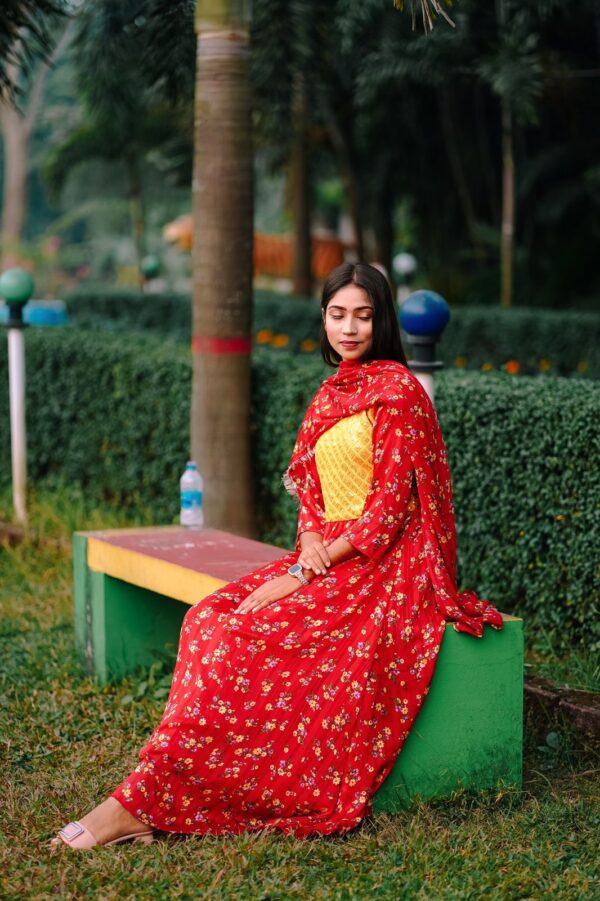 Floral Gown Red (P-1078) - Image 2